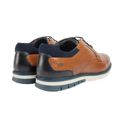 Tan - Back - POD Mens Merlin Leather Casual Shoes