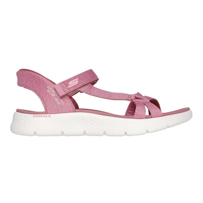 Mauve - Side - Skechers Womens-Ladies GO WALK Flex Illuminate Sandals