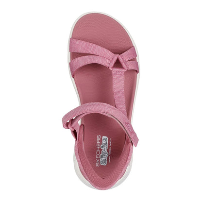 Mauve - Lifestyle - Skechers Womens-Ladies GO WALK Flex Illuminate Sandals