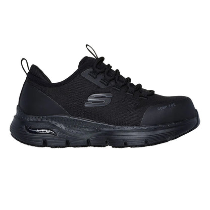 Black - Side - Skechers Womens-Ladies SR Ebinal Arch Fit Safety Trainers