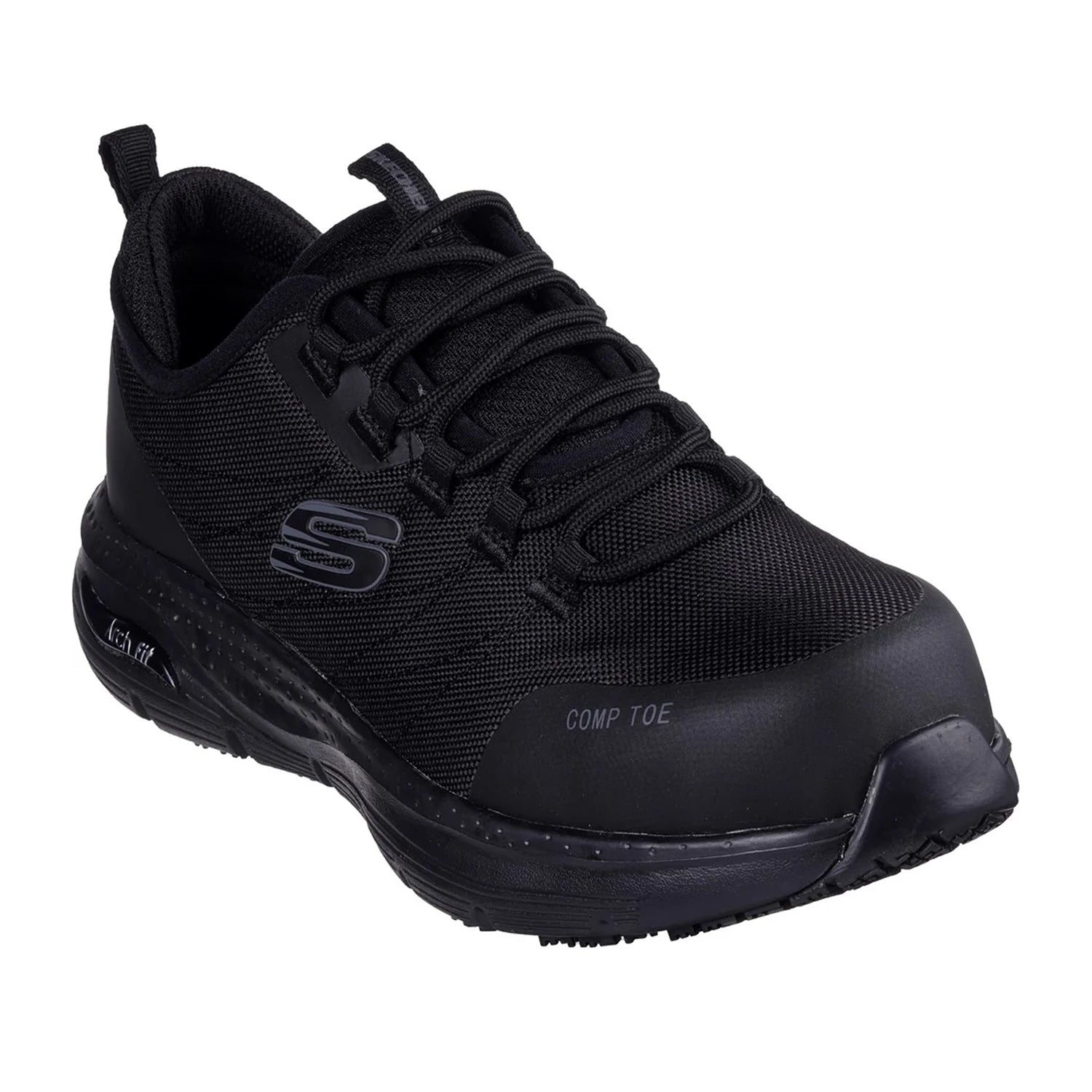Black - Front - Skechers Womens-Ladies SR Ebinal Arch Fit Safety Trainers
