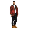 Red Ochre - Side - Dickies Mens Flannel Hooded Shirt