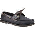 Amaretto-Black - Front - Sperry Mens Authentic Original Leather 2 Eyelet Boat Shoes
