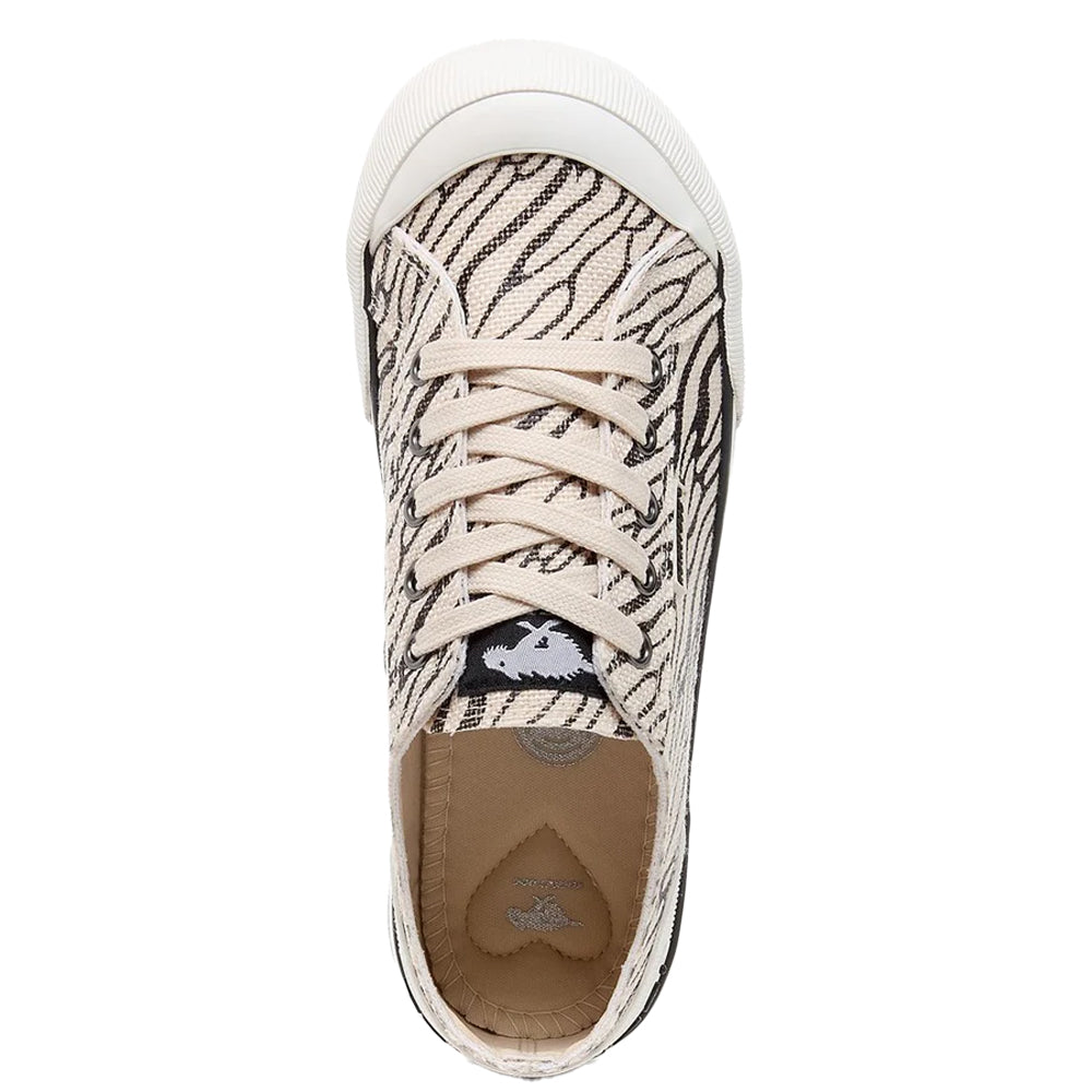 Black-White - Side - Rocket Dog Womens-Ladies Jazzin Wales Trainers