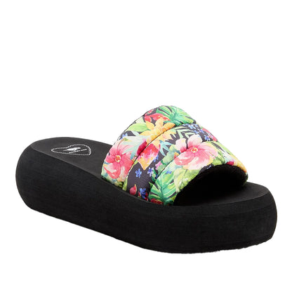 Black-Multicoloured - Front - Rocket Dog Womens-Ladies Splash Bahama Flip Flops