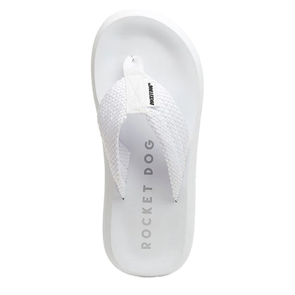 White - Pack Shot - Rocket Dog Womens-Ladies Sunset Webbing Flip Flops