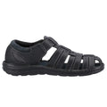 Black - Lifestyle - Hush Puppies Mens Albert Fisherman Leather Sandals