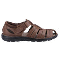Tan - Lifestyle - Hush Puppies Mens Albert Fisherman Leather Sandals