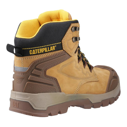 Black-Honey-Yellow - Back - Caterpillar Mens Striver Leather Safety Boots