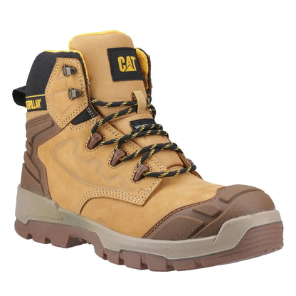 Black-Honey-Yellow - Front - Caterpillar Mens Striver Leather Safety Boots