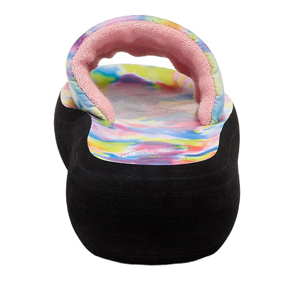 Pink-Multicoloured - Back - Rocket Dog Womens-Ladies Splash Loyal Tie Dye Sliders