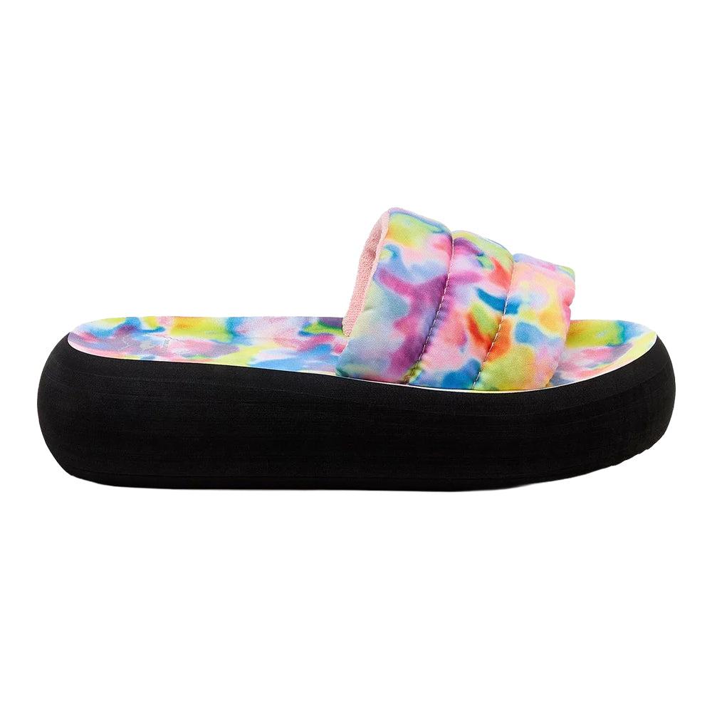 Pink-Multicoloured - Lifestyle - Rocket Dog Womens-Ladies Splash Loyal Tie Dye Sliders