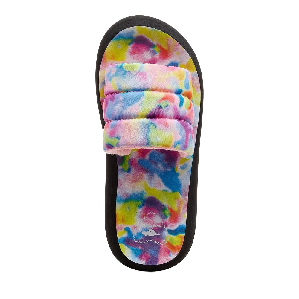 Pink-Multicoloured - Pack Shot - Rocket Dog Womens-Ladies Splash Loyal Tie Dye Sliders