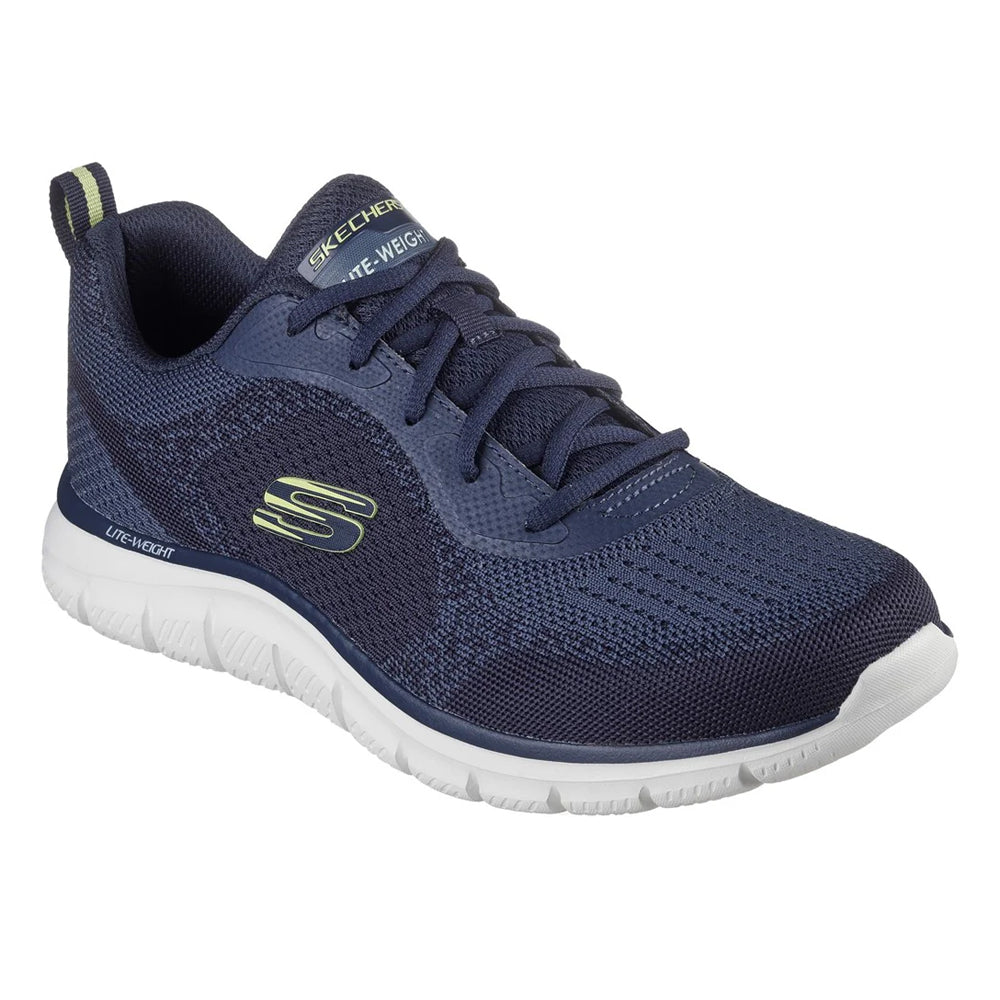 Navy-Lime - Front - Skechers Mens Track Glendor Trainers