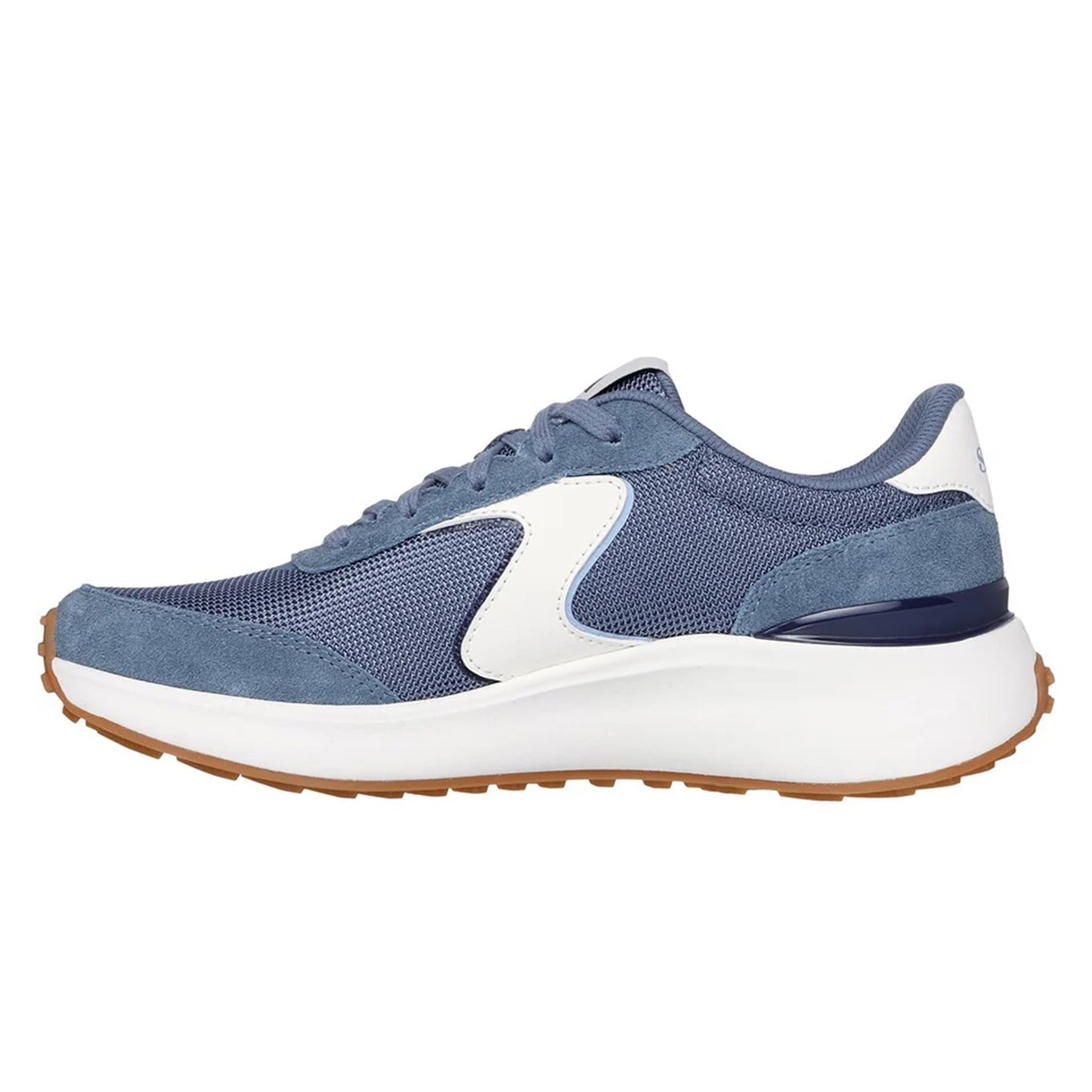 Navy - Side - Skechers Womens-Ladies BLVD Retro Suede Trainers