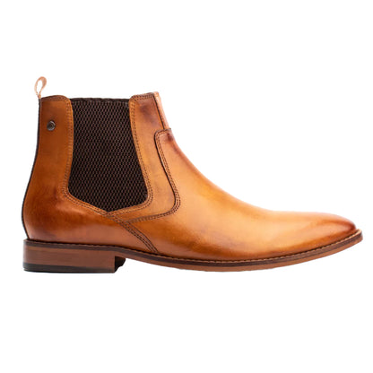 Tan - Side - Base London Mens Leather Chelsea Boots