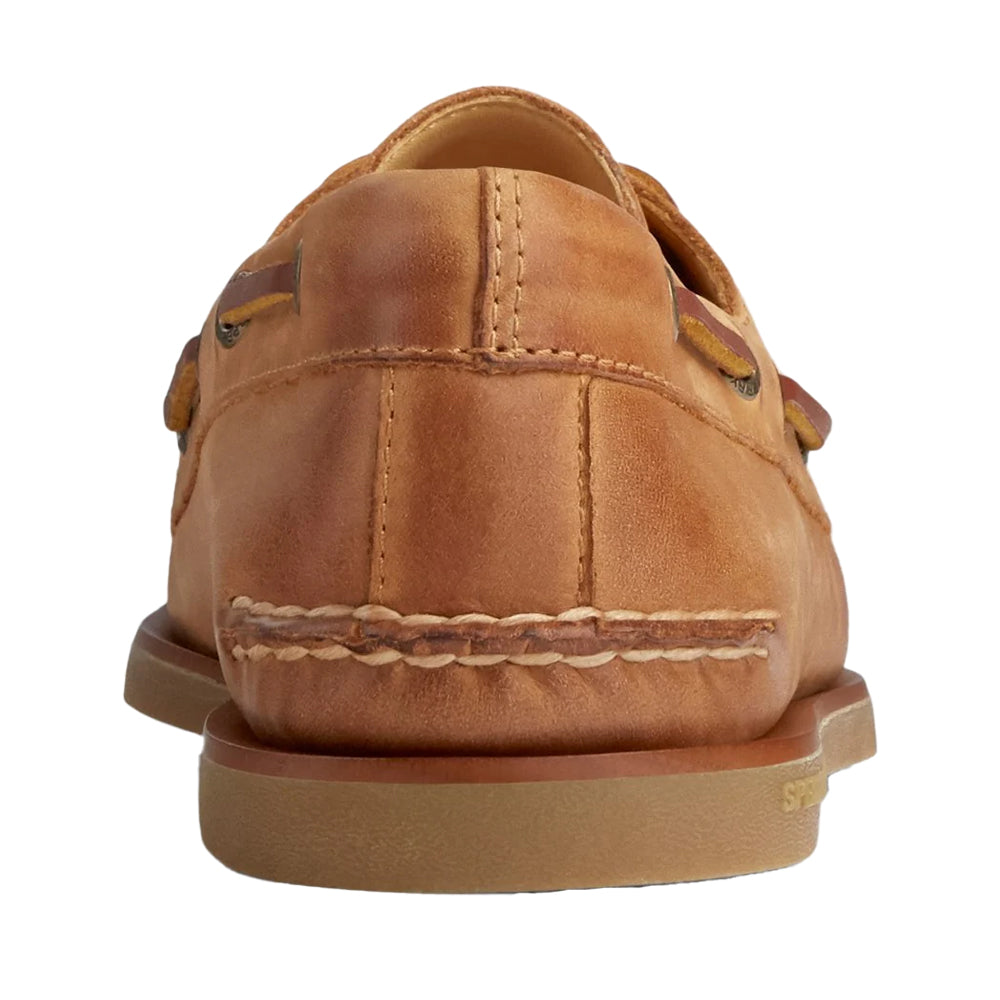 Tan - Back - Sperry Mens Authentic Gold Cup Leather Boat Shoes