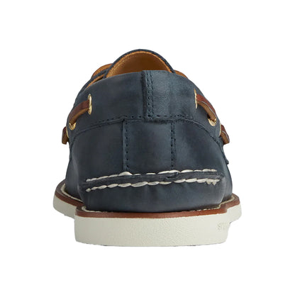 Navy - Back - Sperry Mens Authentic Gold Cup Leather Boat Shoes