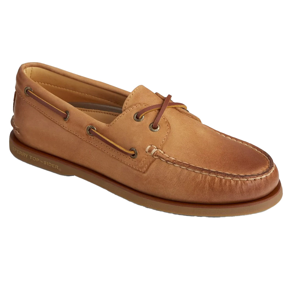 Tan - Front - Sperry Mens Authentic Gold Cup Leather Boat Shoes