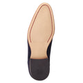 Navy - Close up - Base London Mens Bruno Leather Penny Loafers