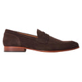 Burnt Brown - Side - Base London Mens Bruno Leather Penny Loafers