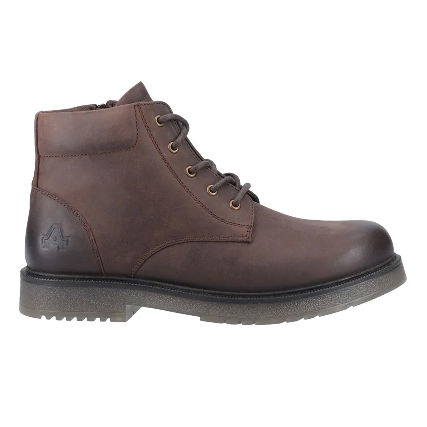 Brown - Side - Amblers Mens Bath Leather Boots
