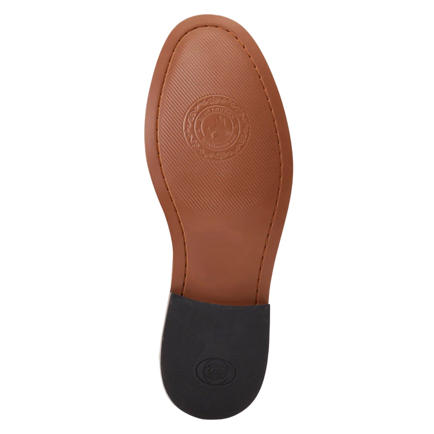 Burnt Tan - Close up - Base London Mens Garfield Leather Penny Loafers