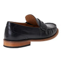 Black - Back - Base London Mens Garfield Leather Penny Loafers