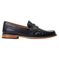 Black - Side - Base London Mens Garfield Leather Penny Loafers