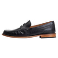 Black - Lifestyle - Base London Mens Garfield Leather Penny Loafers