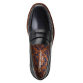 Black - Pack Shot - Base London Mens Garfield Leather Penny Loafers
