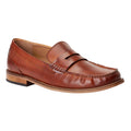 Burnt Tan - Front - Base London Mens Garfield Leather Penny Loafers