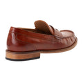 Burnt Tan - Back - Base London Mens Garfield Leather Penny Loafers