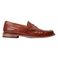 Burnt Tan - Side - Base London Mens Garfield Leather Penny Loafers