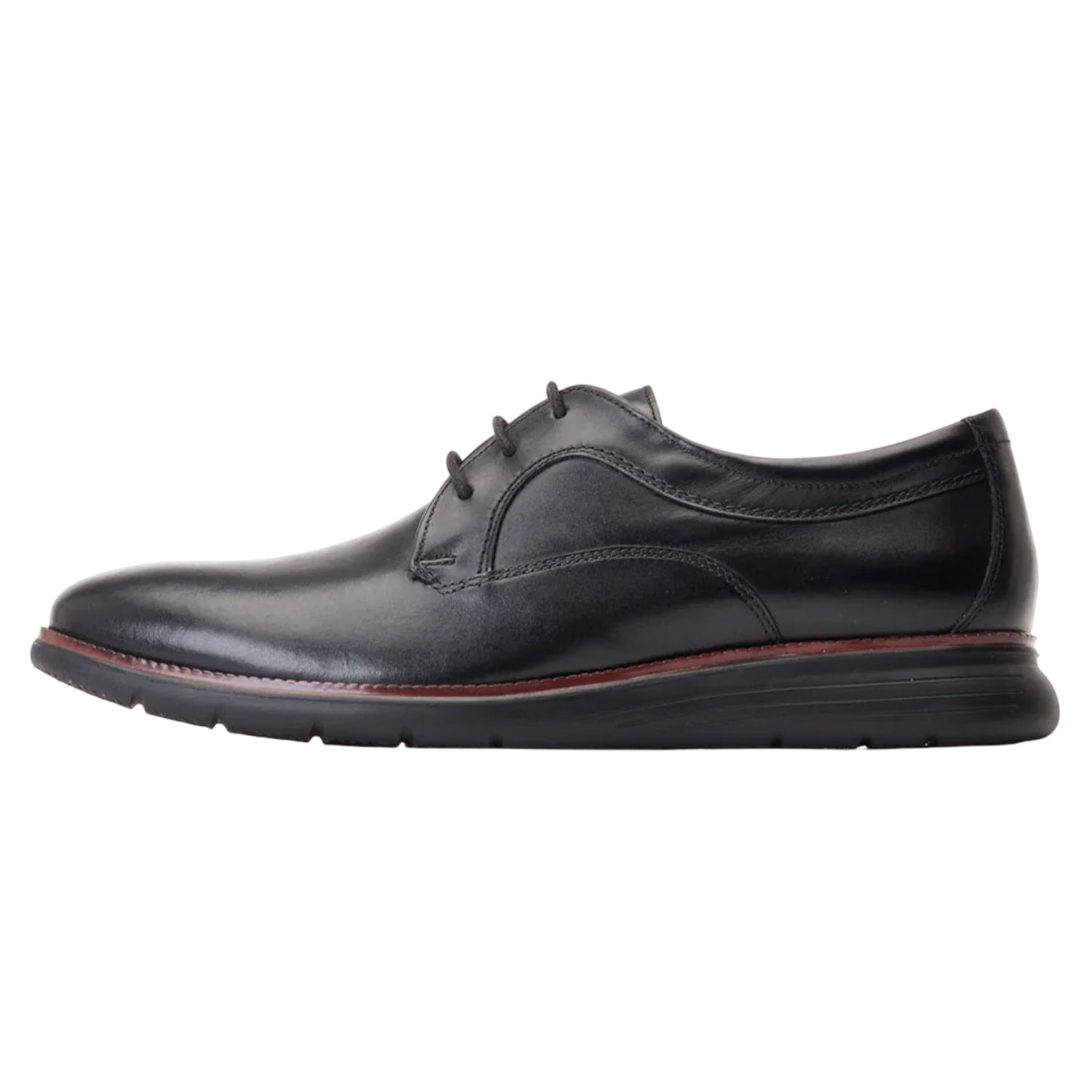 Black - Lifestyle - Base London Mens Wing Leather Derby Shoes