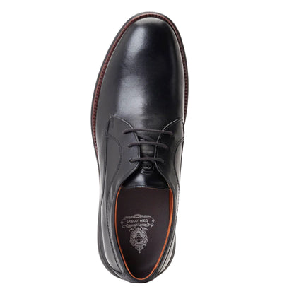 Black - Pack Shot - Base London Mens Wing Leather Derby Shoes