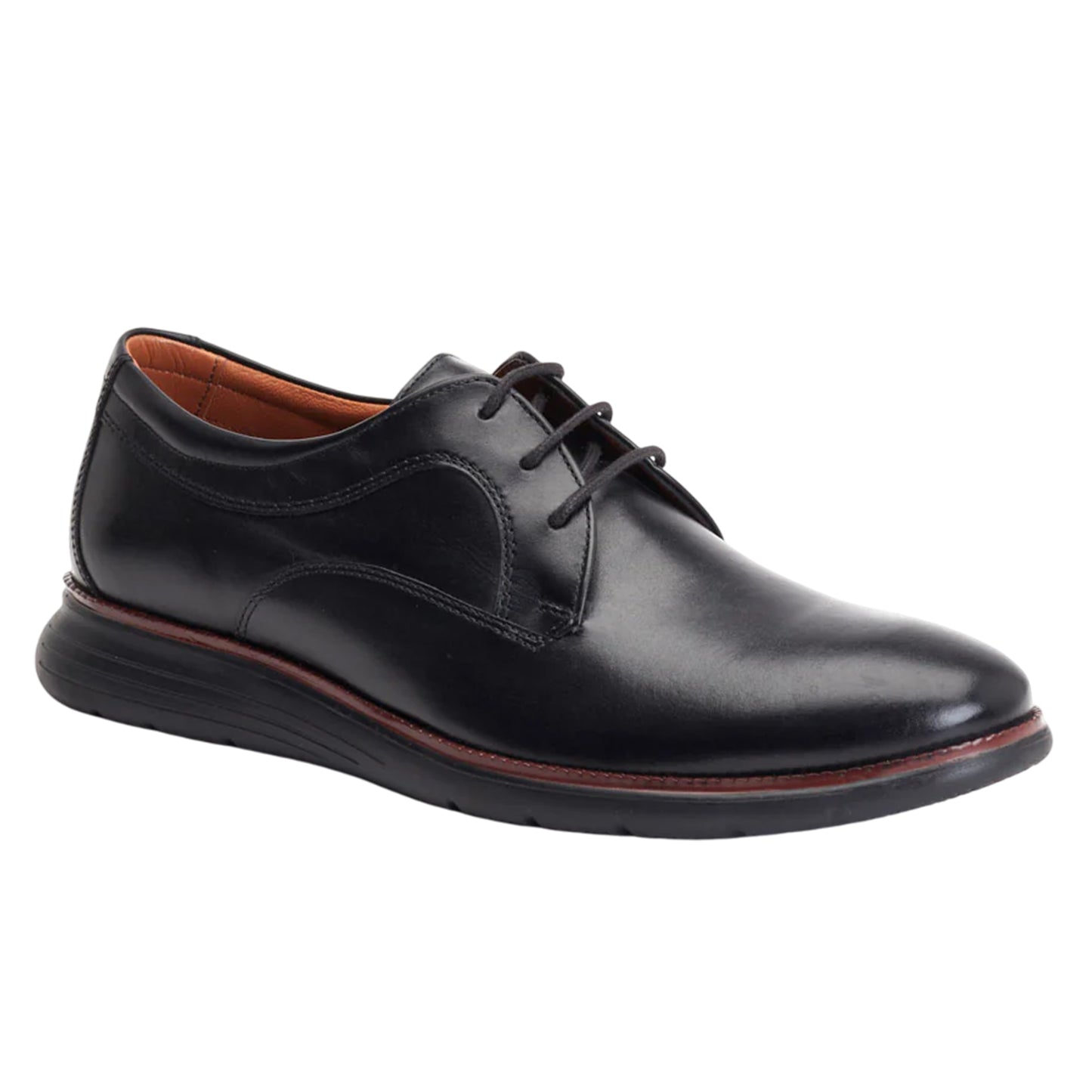 Black - Front - Base London Mens Wing Leather Derby Shoes