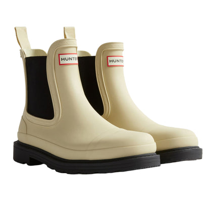 Gravel-Black - Front - Hunter Mens Commando Chelsea Boots