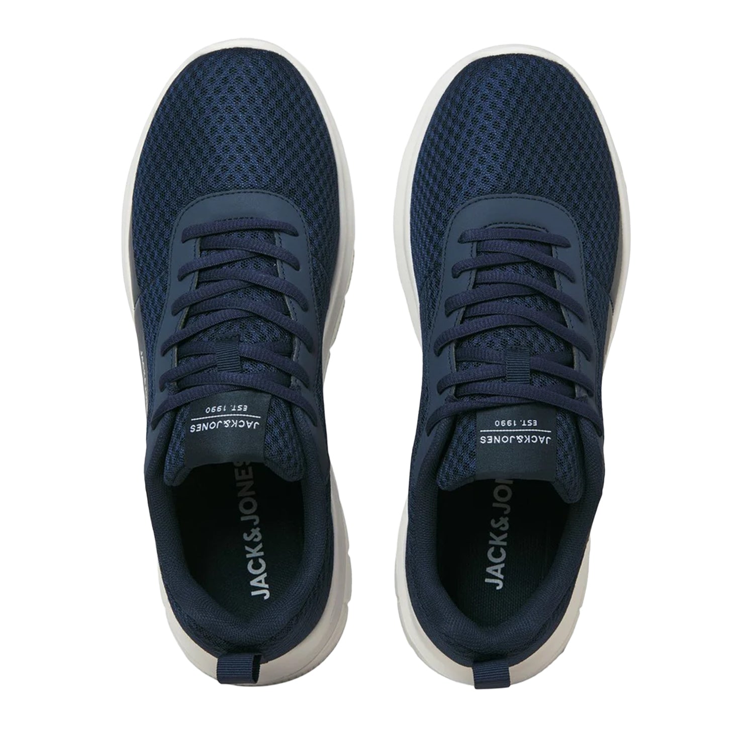 Navy Blazer - Side - Jack And Jones Mens Taylor Mesh Trainers
