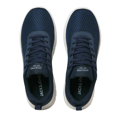 Navy Blazer - Side - Jack And Jones Mens Taylor Mesh Trainers
