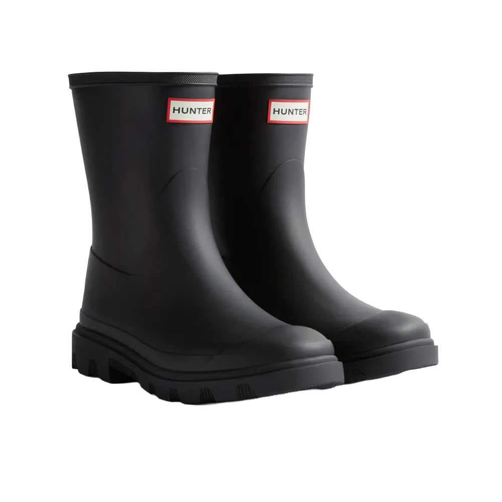 Black - Front - Hunter Mens Downpour Short Wellington Boots