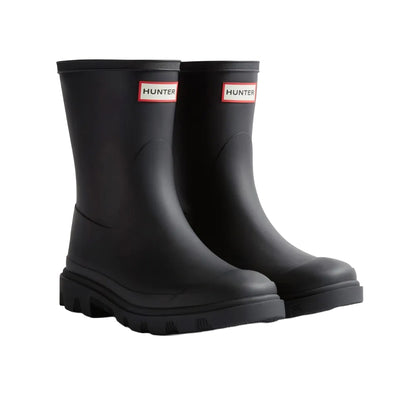 Black - Front - Hunter Mens Downpour Short Wellington Boots