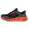 Navy-Orange - Side - Skechers Mens Max Cushioning Glide-Step Trainers