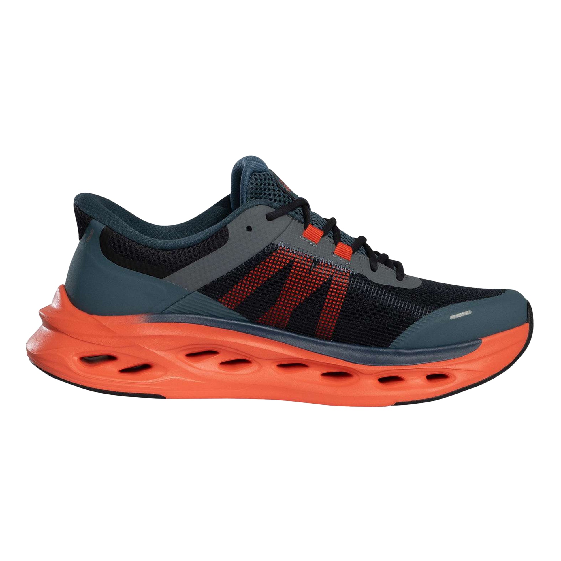 Navy-Orange - Lifestyle - Skechers Mens Max Cushioning Glide-Step Trainers