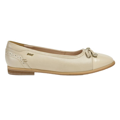 Taupe - Side - POD Womens-Ladies Priya Ballet Leather Flats