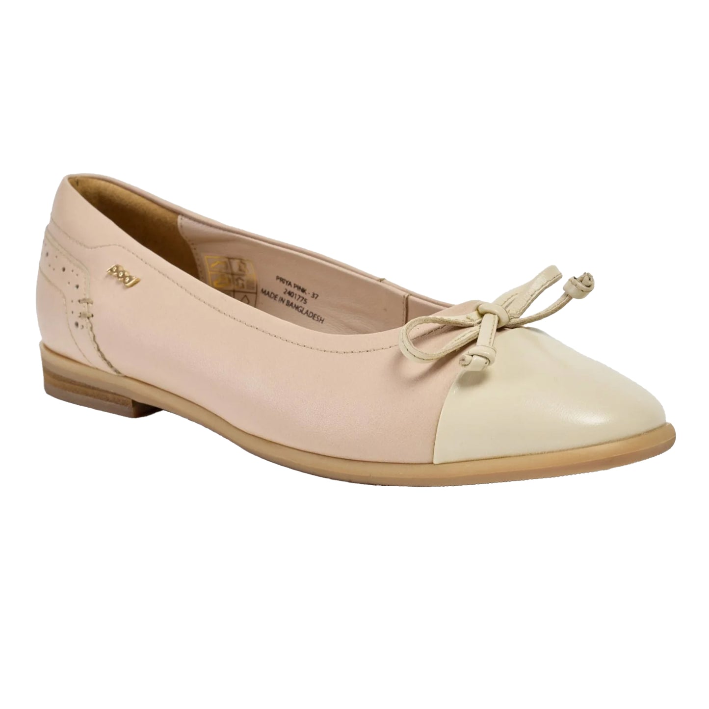 Pink - Front - POD Womens-Ladies Priya Ballet Leather Flats
