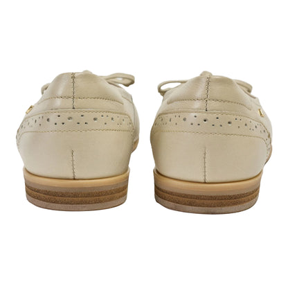 Taupe - Back - POD Womens-Ladies Priya Ballet Leather Flats