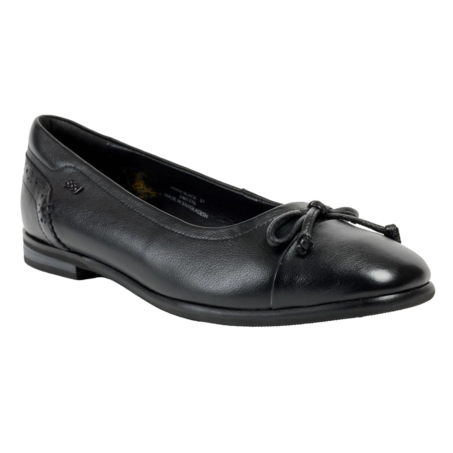 Black - Front - POD Womens-Ladies Priya Ballet Leather Flats
