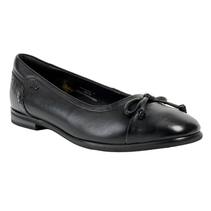 Black - Front - POD Womens-Ladies Priya Ballet Leather Flats