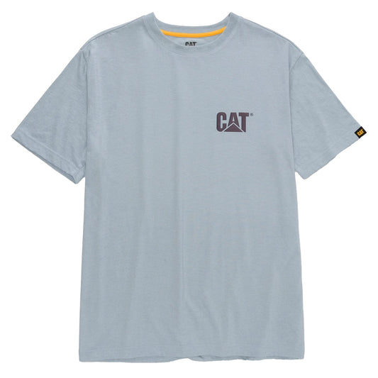 Blue Fog Heather - Front - Caterpillar Mens Trademark T-Shirt